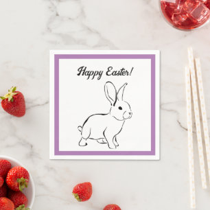 Sweet Bunny Rabbit, Cute Vår eller Påsk Tecknad Pappersservett