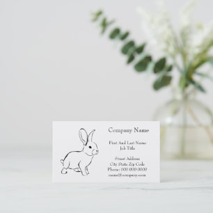 Sweet Bunny Rabbit, Cute Vår eller Påsk Tecknad Visitkort