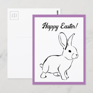 Sweet Bunny Rabbit, Cute Vår eller Påsk Tecknad Vykort