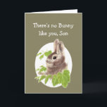 Sweet Bunny Rabbit Roligt Birthday Son eller Anpas Kort<br><div class="desc">För någon speciell i ditt hem Anpassa Namn med ett sött vattenfärdigt kaninfödelsedagskort</div>