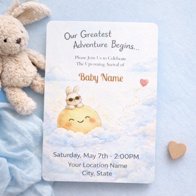 Sweet Bunny Sun Celebration Style Inbjudningar (Skapare uppladdad)