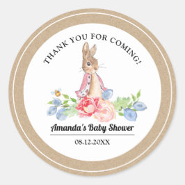 Sweet Bunny Tack Baby Shower Favor Runt Klistermärke