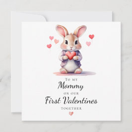 Sweet Bunny To My Mommy on Our First Valentine Julkort