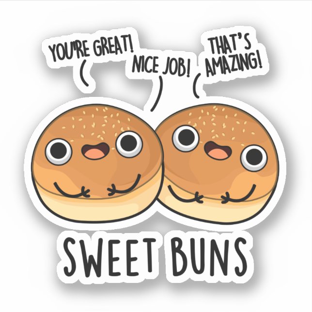 Sweet Buns Funny Baking Pun Klistermärken (Framsida)