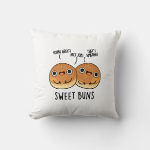 Sweet Buns Funny Baking Pun Kudde