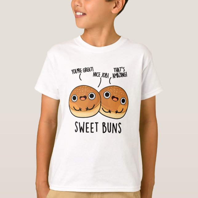 Sweet Buns Funny Baking Pun T Shirt (Framsida)