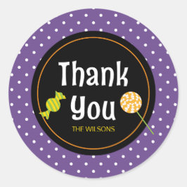 Sweet Bus eller godis Halloween Tack Runt Klistermärke