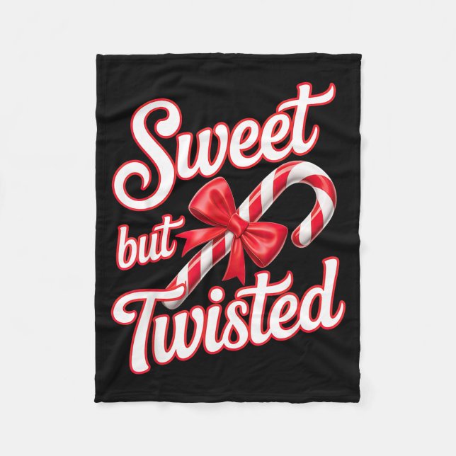 Sweet But Twisted Candy Cane Funny Christmas  Fleecefilt (Framsidan)