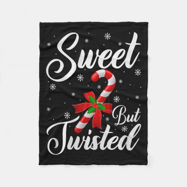 Sweet But Twisted Funny Christmas Candy Cane Premi Fleecefilt (Framsidan)