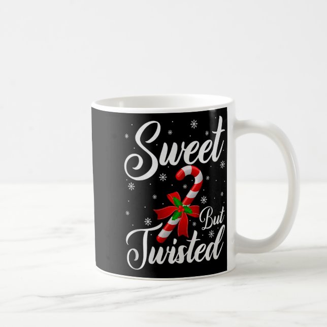 Sweet But Twisted Funny Christmas Candy Cane Premi Kaffemugg (Höger)