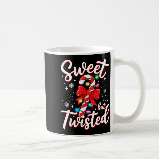 Sweet But Twisted Funny Christmas Candy Cane Xmas  Kaffemugg (Höger)