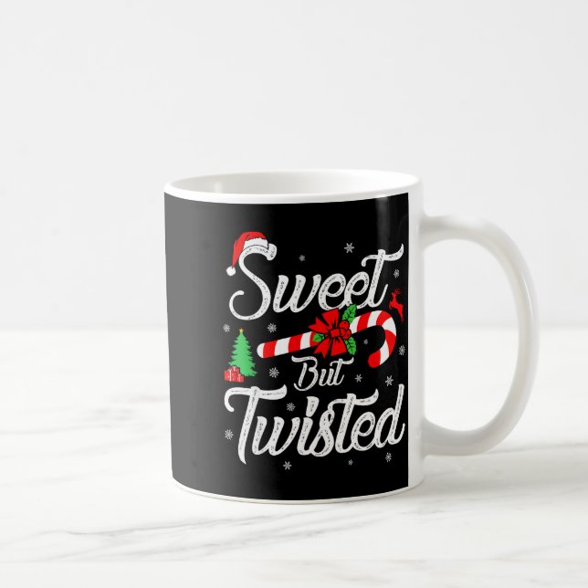 Sweet But Twisted Funny Christmas Candy Cane Xmas  Kaffemugg (Höger)