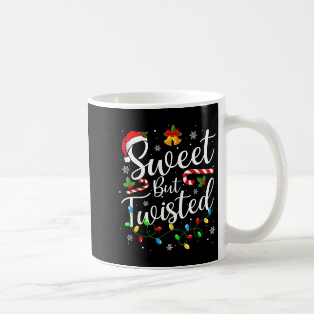 Sweet But Twisted Funny Christmas Candy Cane Xmas  Kaffemugg (Höger)