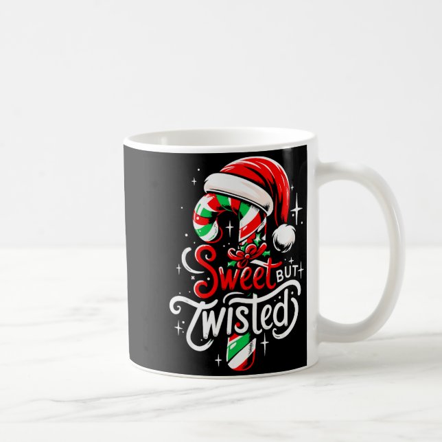 Sweet But Twisted Funny Christmas Candy Cane Xmas  Kaffemugg (Höger)