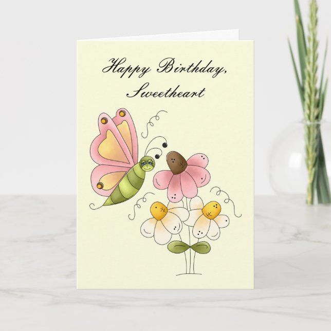 Sweet Butterfly DaughBirthday Kort (Framsida)