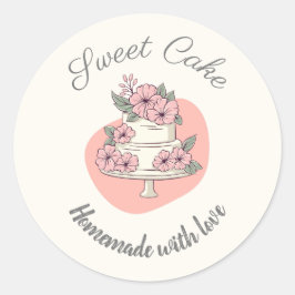 Sweet Cake Bakery Logo Runt Klistermärke