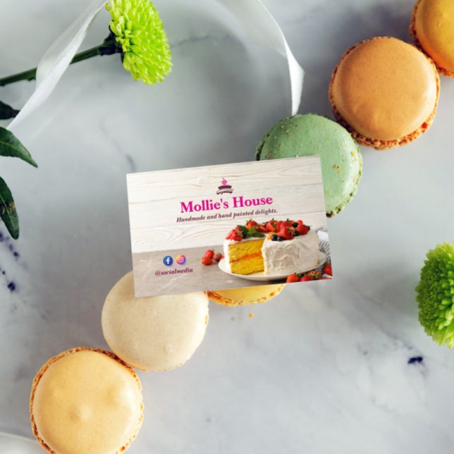 Sweet Cake Business | Affärskort för Rosa av elega Visitkort (Skapare uppladdad)