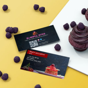 Sweet Cake Business Elegant Cheery Cake Visitkort