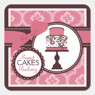 Sweet Cake Sticker Business Sticker Fyrkantigt Klistermärke