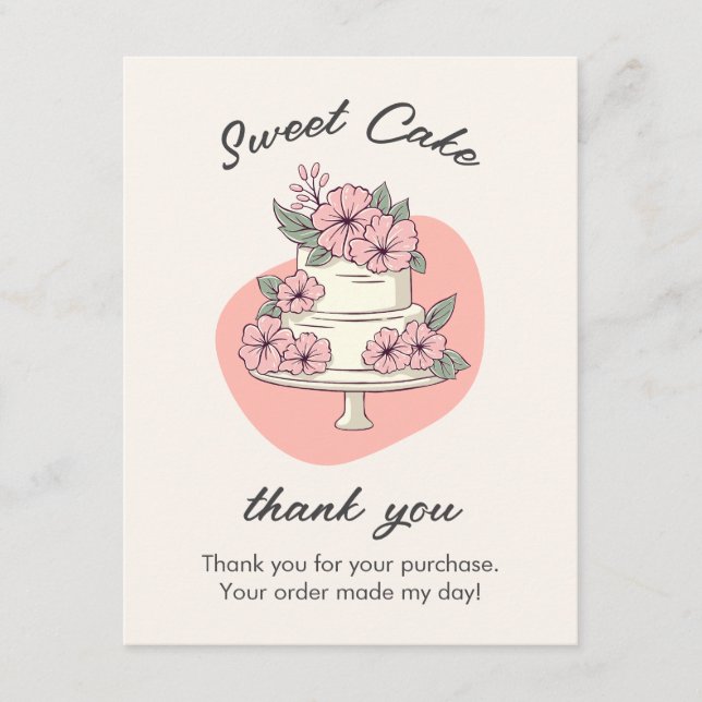 Sweet Cake Watercolor Bakery Insert Card Tilläggskort (Framsida)