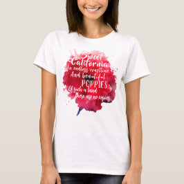 Sweet California Red Poppy Romantic Patriotic T Shirt