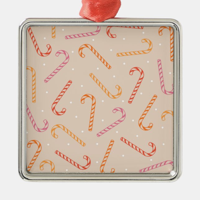 Sweet candy cane mönster julgransprydnad metall (Framsidan)