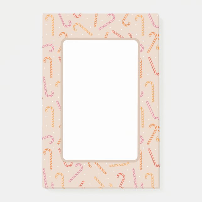 Sweet candy cane mönster post-it block (Framsida)