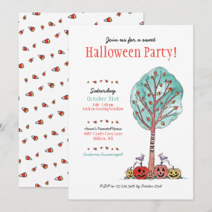 Sweet Candy corn Halloween fest Kids Inbjudningar