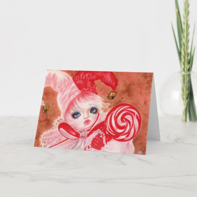 Sweet Candy Court jester Lollipop-flickkort Helgkort (Framsida)