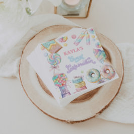 Sweet Candy Land Vibe Birthday Pastel Rosa Pappersservett