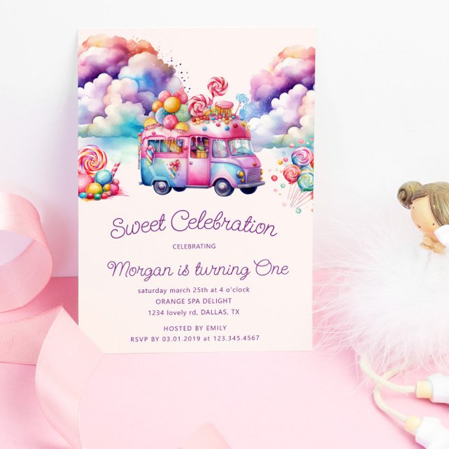 Sweet Candy Lane Barn Birthday Budget Inbjudningar (Skapare uppladdad)