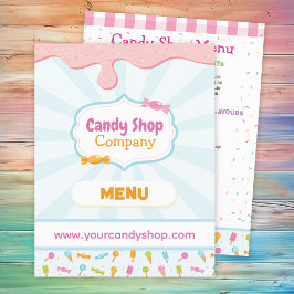 Sweet Candy Shop och Ice Cream Menu Flyer