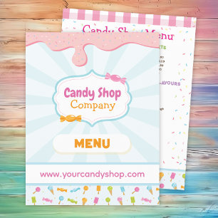 Sweet Candy Shop och Ice Cream Menu Flyer