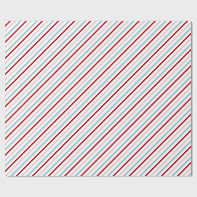 Sweet Candy Stripe Red Pink Blue Holiday/Bday  Presentpapper (Platt)