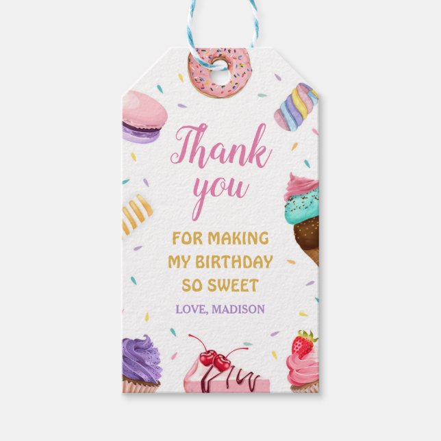 Sweet Candy Tack Gift-Märkre Presentetikett (Framsidan)