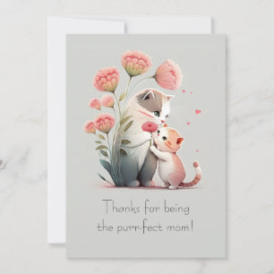 Sweet Cat Mamma och Kitten Tack Kort