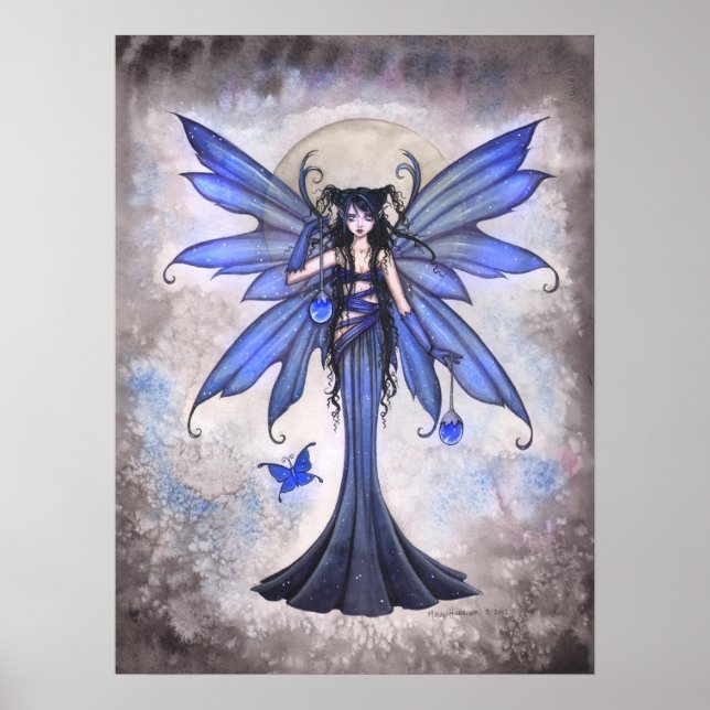 Sweet Celeste Blue Fairy Print by Molly Harrison Poster (Framsidan)