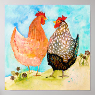 Sweet Cheery Chickens Skriv ut Poster