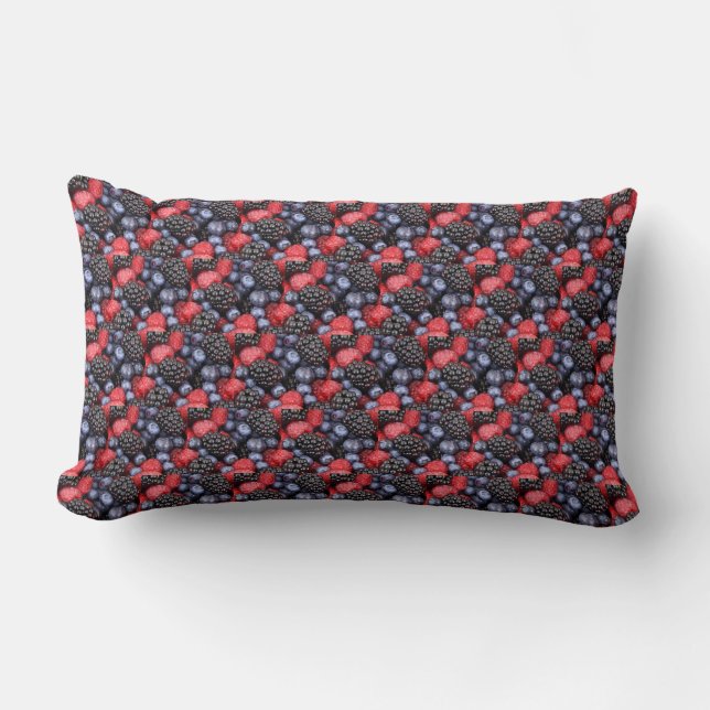 Sweet Cherries Blackberry och Blueberry Lumbarkudde (Framsida)