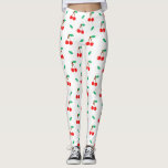 Sweet Cherries Mönster på White Leggings<br><div class="desc">Cute cherry mönster på vitt.</div>