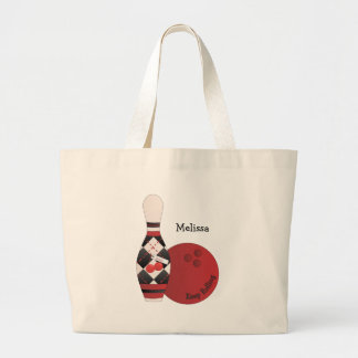 Sweet Cherry Argyle Bowling Design Jumbo Tygkasse