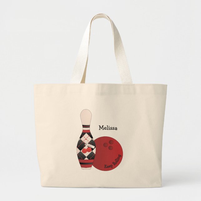 Sweet Cherry Argyle Bowling Design Jumbo Tygkasse (Framsidan)
