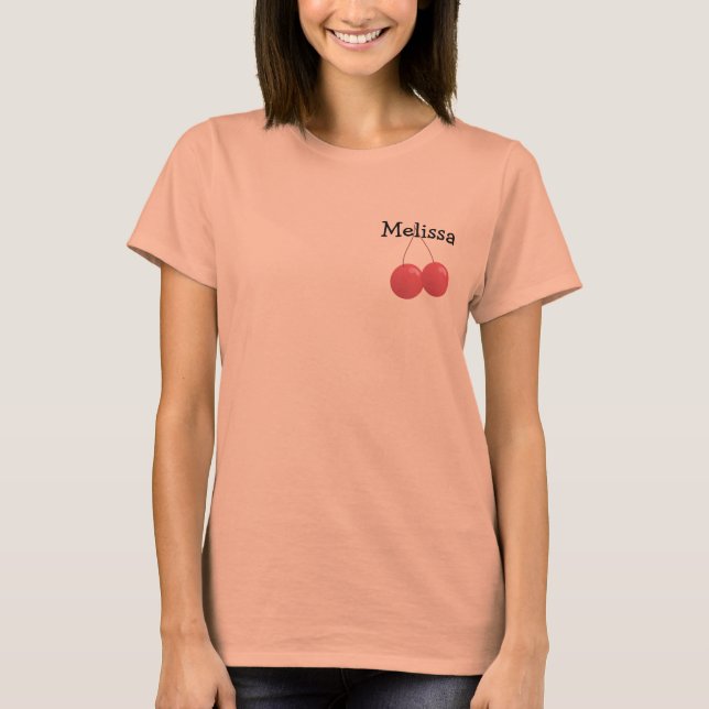 Sweet Cherry Argyle Bowling Design T-shirt (Framsida)