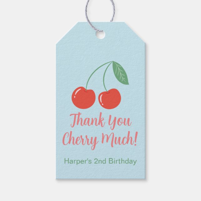 Sweet Cherry Birthday Favor Gift-Märkre Presentetikett (Framsidan)