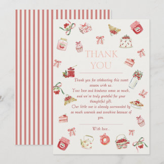Sweet Cherry Dessert Watercolor Baby Shower Tack Kort