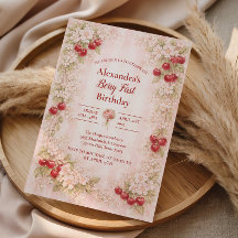 Sweet Cherry Floral First Birthday 1st Birthday