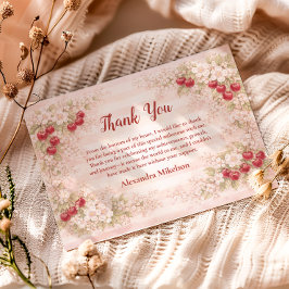 Sweet Cherry Floral First Birthday 1st Birthday Tack Kort