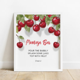 Sweet Cherry Momosa Pub Baby Shower Poster