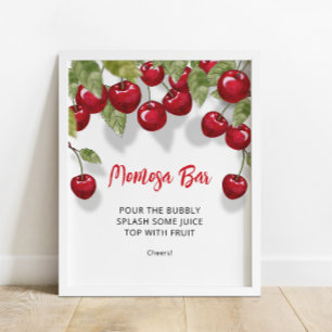 Sweet Cherry Momosa Pub Baby Shower Poster