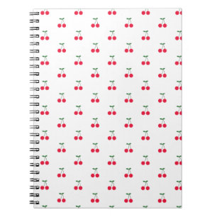 Sweet Cherry Mönster Notebook Anteckningsbok Med Spiral